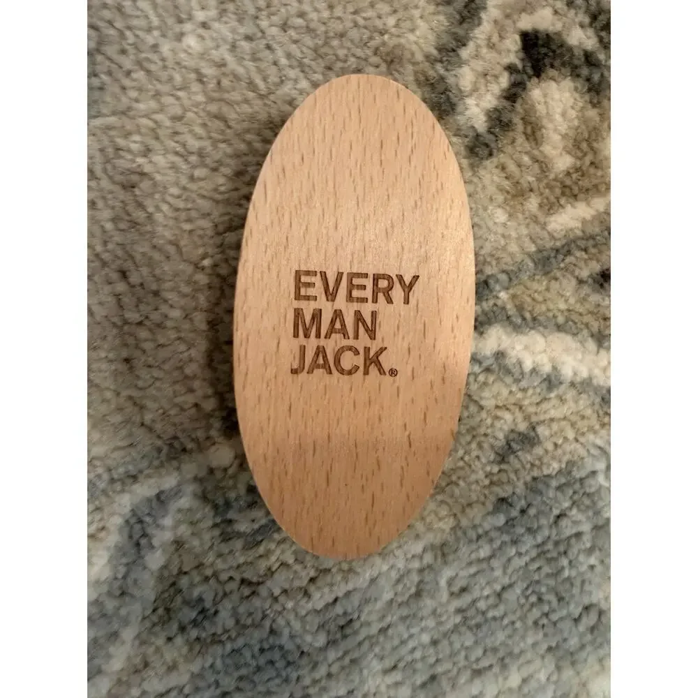 Every Man Jack Men's Beard Hair Brush with Cruelty-Free Vegan Bristles NEW